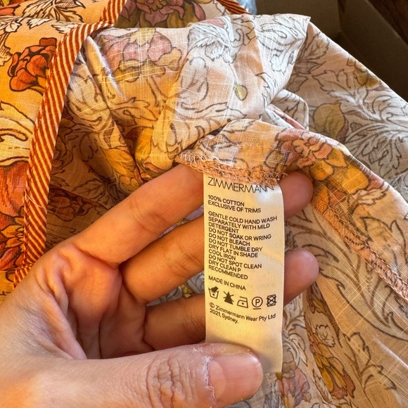 Zimmermann Girls Andie Spliced Orange Dress Size 6 Kids NWT New - Picture 4 of 5